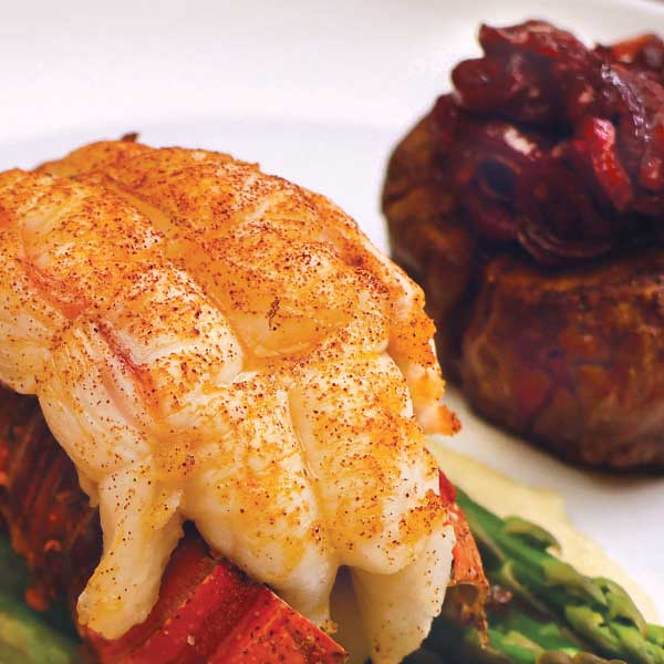 Indulge in Valley View Casino's famous Surf & Turf at Black&Blue Steakhouse.