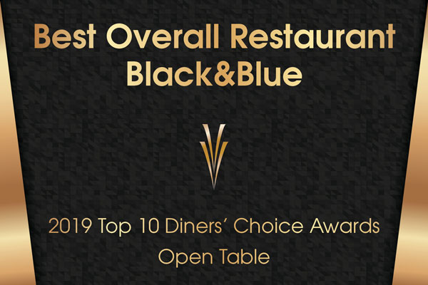 Valley View Casino's Black&Blue ranked in the 2019 Top 10 Diners' Choice Awards.